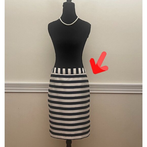 NWT Black and White Striped Worthington Skirt - Size 12 - Picture 1 of 3